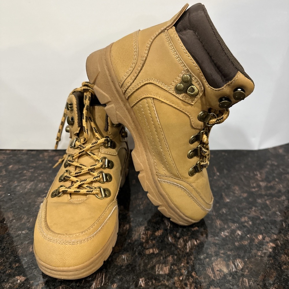 Nautica Kolby Youth Boys Tan Brown High Top Boots Size 13 US Ankle Lace Up